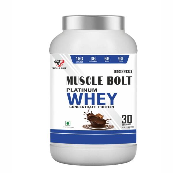 MUSCLEBOLT Platinum Whey Protein Light & Clean, Digestive Enzymes Easy to Digest Lab Tested Whey Protein  (1 kg, DOOUBLE CHOCOLATE)