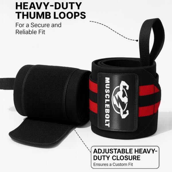 Musclebolt Wrist Band for Men & Women | Gym Wrist Supporter for Workout, Weightlifting & Pain Relief - Image 3