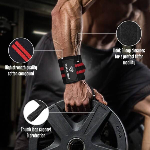 Musclebolt Wrist Band for Men & Women | Gym Wrist Supporter for Workout, Weightlifting & Pain Relief - Image 5