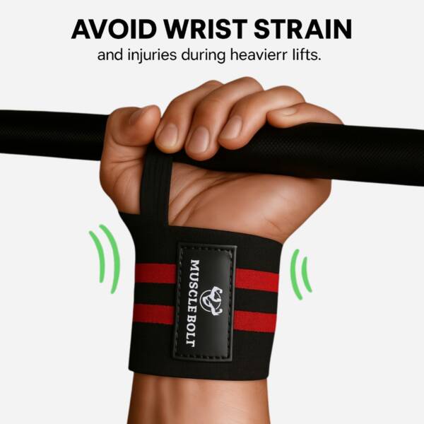 Musclebolt Wrist Band for Men & Women | Gym Wrist Supporter for Workout, Weightlifting & Pain Relief - Image 2