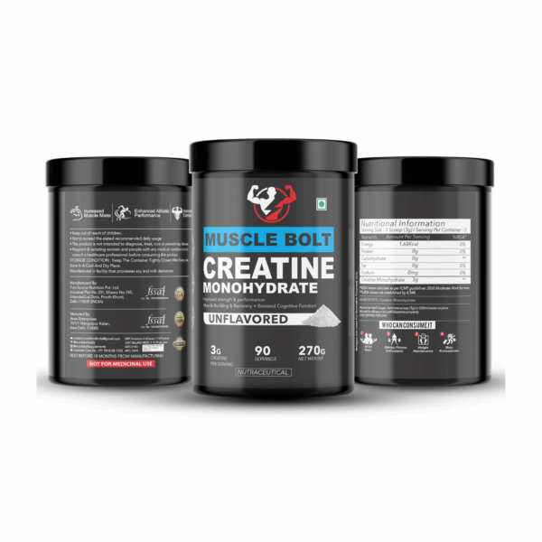 MuscleBolt Gym Combo, 270gm Creatine, Gym Bag, T-Shirt, Shaker & Wrist Band - Image 2